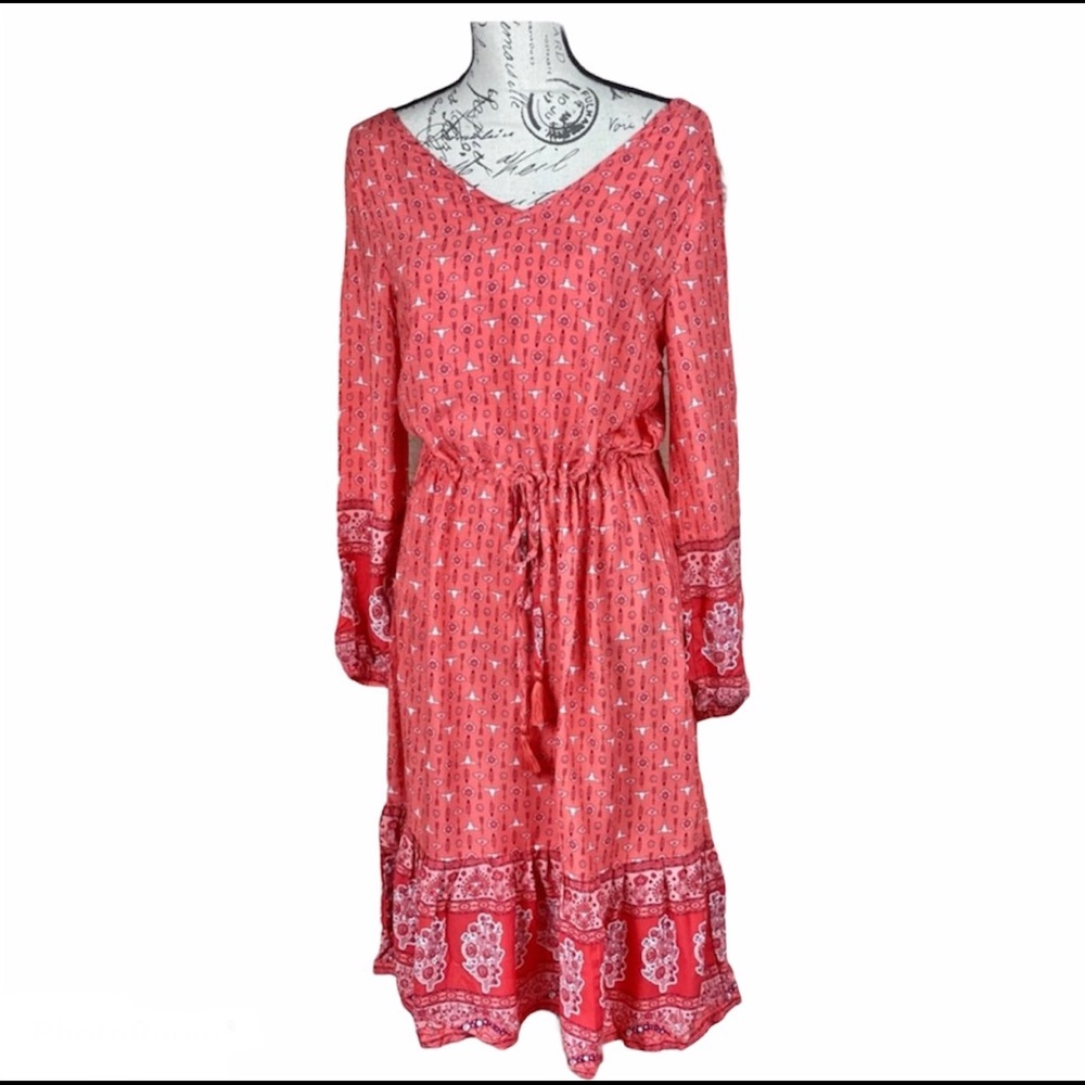New Dress Boutique Hippie Indie Bohemian Red Rose Blouson